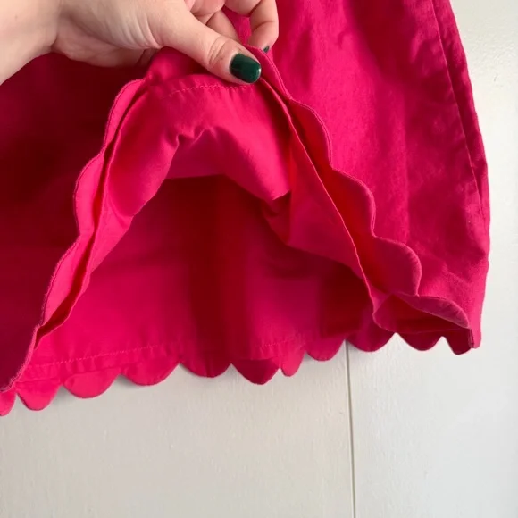 J. Crew Linen Cotton Scalloped Mini Skirt Pink Lined Women’s Size 2 - Picture 4 of 11